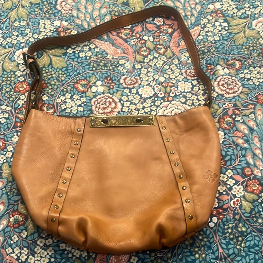 Patricia Nash Tan Leather Hobo with Stud Accents - Picture 3 of 16